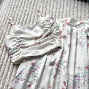 Joie Cream Maxi Dress with Pink & Lavender Floral Print